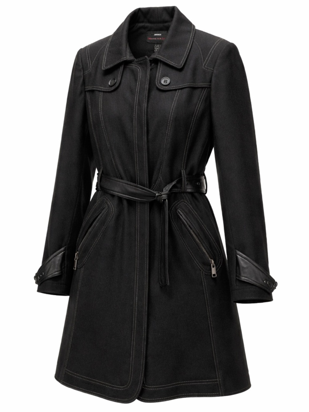 Miss Sixty coat. XL. Black. Zip up coat. Zipper also on pockets.